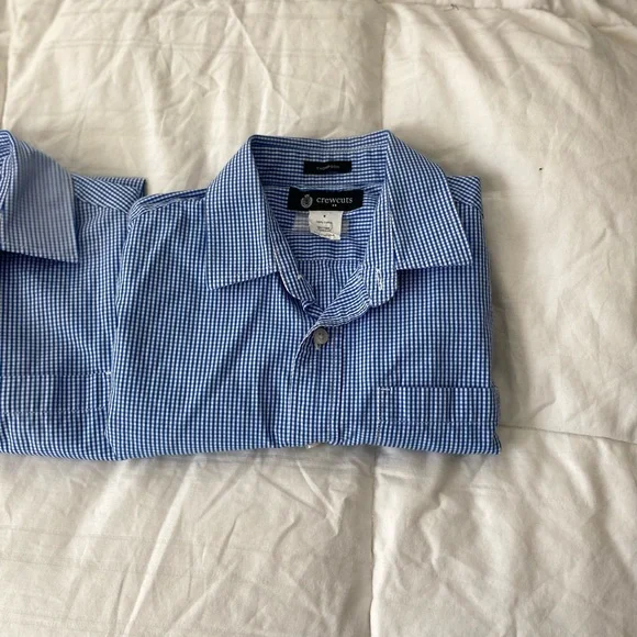 Boys Crew Cut Size 10 long sleeve button up. Blue and white checked. - Picture 4 of 4